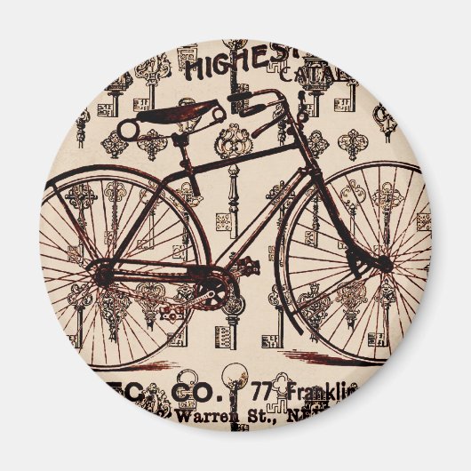 fietsenontwerp Steampunk Magneet (Voorkant)