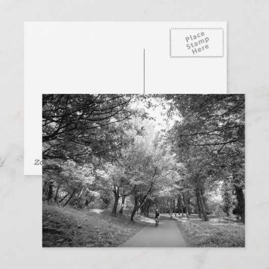 Fietsenpad - B&W Briefkaart (Voorkant / Achterkant)