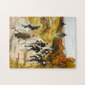  fietsenpad in het landschilderdoek legpuzzel (Horizontaal)