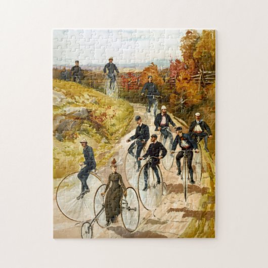  fietsenpad in het landschilderdoek legpuzzel (Verticaal)