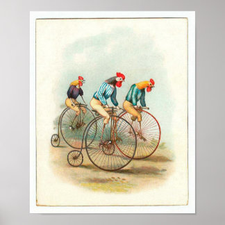  fietsenPoster, Pennyfarding Roosters Poster