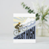 Fietsenraces met een steile bergretro-stijl briefkaart (Staand voorkant)
