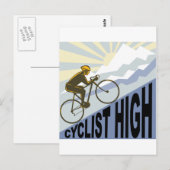 Fietsenraces met een steile bergretro-stijl briefkaart (Voorkant / Achterkant)