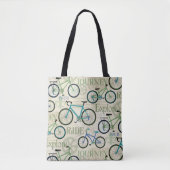 Fietsenreis blauw tote bag (Voorkant)