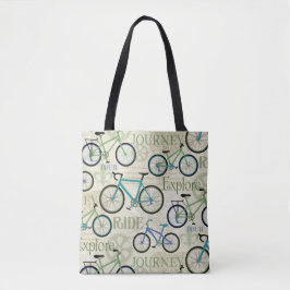 Fietsenreis blauw tote bag