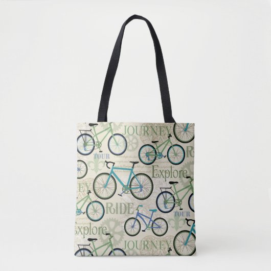 Fietsenreis blauw tote bag (Voorkant)