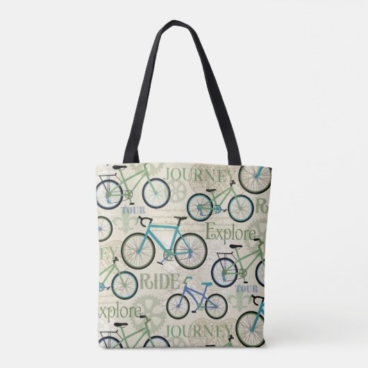Fietsenreis blauw tote bag (Achterkant)