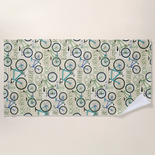 Fietsenreisblauw handdoek (Voorkant)