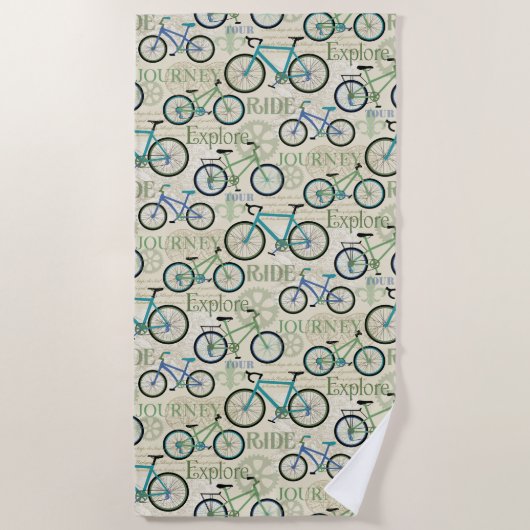 Fietsenreisblauw handdoek (Voorkant)