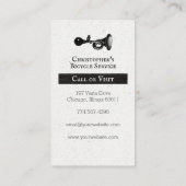  fietsenreparatieservice zwart-wit visitekaartje (Achterkant)