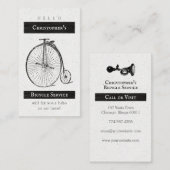  fietsenreparatieservice zwart-wit visitekaartje (Voorkant / Achterkant)