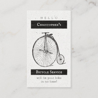 fietsenreparatieservice zwart-wit visitekaartje