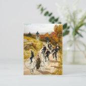  fietsenrij in het land briefkaart (Staand voorkant)