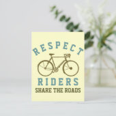 fietsenrijders respecteren briefkaart (Staand voorkant)