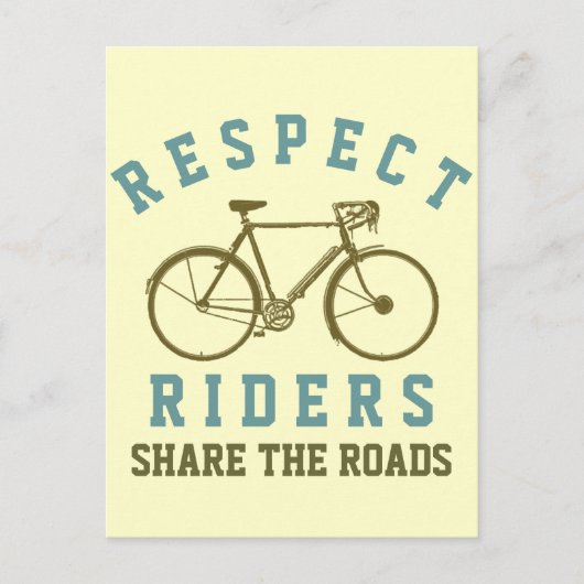 fietsenrijders respecteren briefkaart (Voorkant)