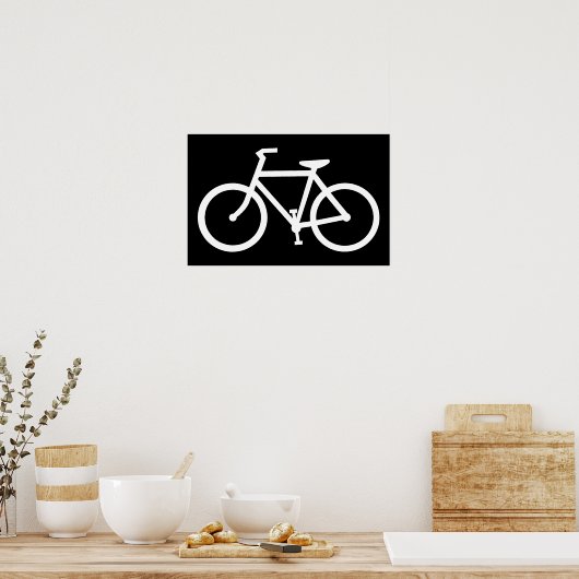 fietsensilhouet poster (Keuken)