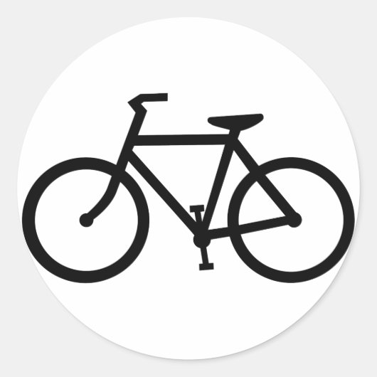 fietsensilhouet ronde sticker (Voorkant)