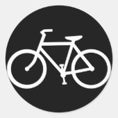 fietsensilhouet ronde sticker (Voorkant)
