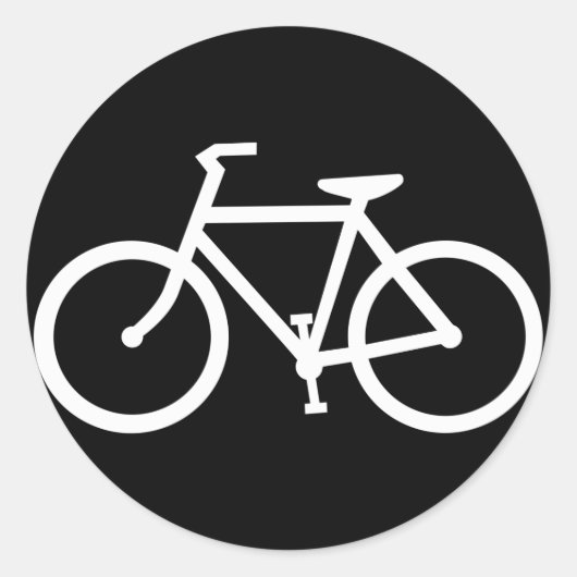 fietsensilhouet ronde sticker (Voorkant)