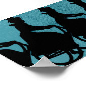  fietsenvrouw met Pet Scarf Poster (Hoek)