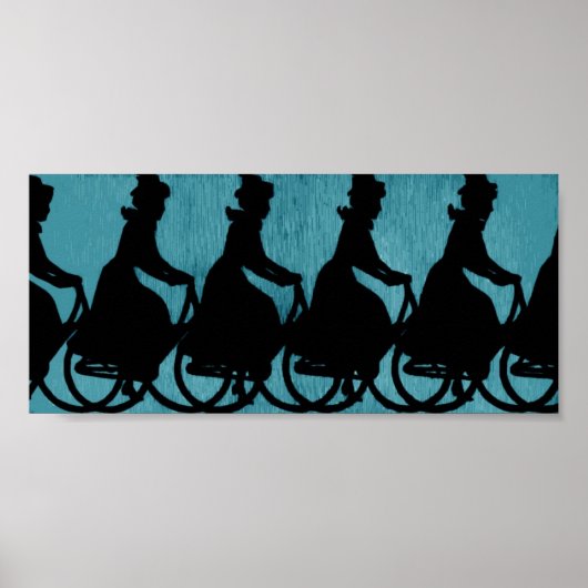  fietsenvrouw met Pet Scarf Poster (Voorkant)