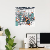 Fietsenwinkel - Kunstdruk Poster (Thuiskantoor)