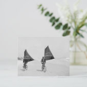 Fietsenzalen op het strand briefkaart (Staand voorkant)