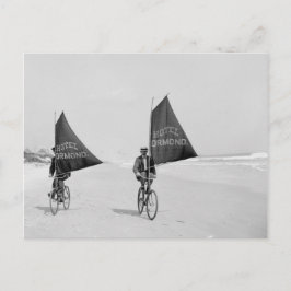 Fietsenzalen op het strand briefkaart