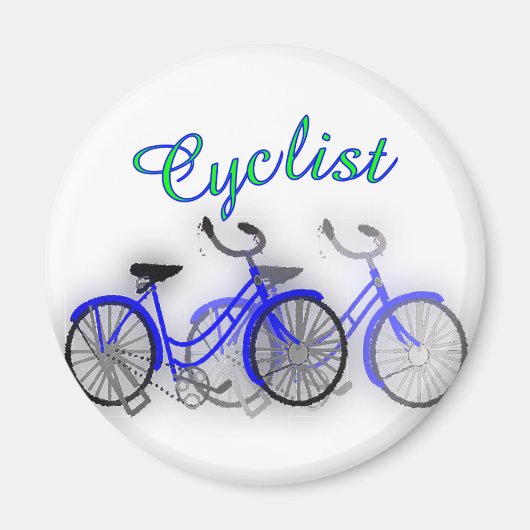 Fietser (1950) Waterverf tekening Ontwerp Magneet (Voorkant)