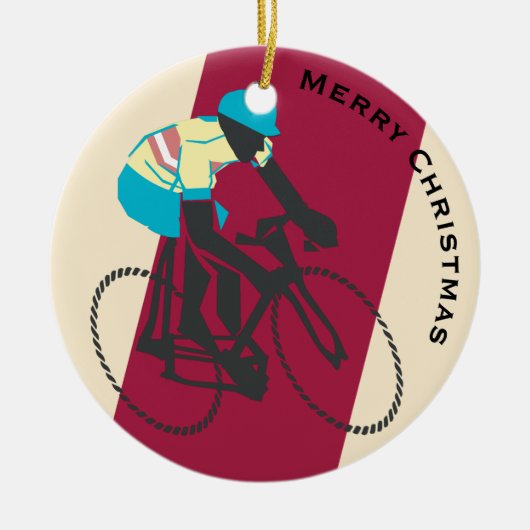 Fietser #2 keramisch ornament (Voorkant)