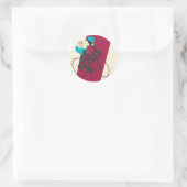 Fietser #2 ronde sticker (Tas)