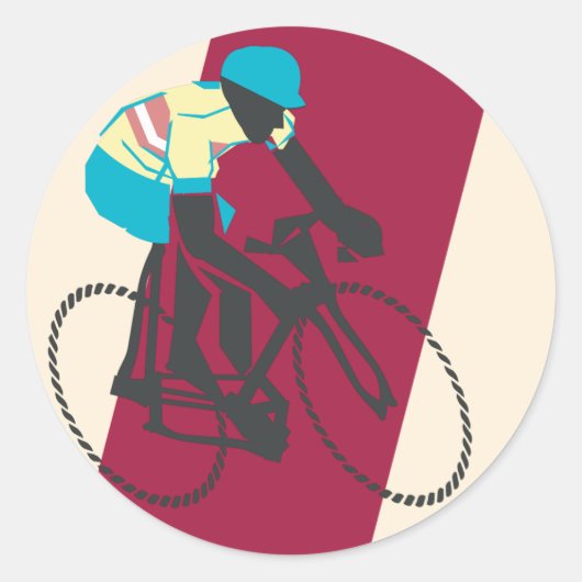Fietser #2 ronde sticker (Voorkant)