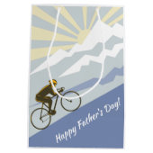 Fietser Biking up Mountain Road Bike Vaderdag Medium Cadeauzakje (Achterkant)