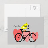 fietser CHICK-Biking, fietsenliefhebbers Briefkaart (Voorkant / Achterkant)