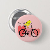 fietser CHICK-Biking, fietsenliefhebbers Ronde Button 5,7 Cm (Voorkant /achterkant)