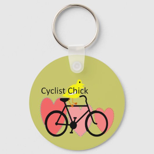 fietser CHICK-Biking, fietsenliefhebbers Sleutelhanger (Voorkant)