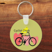 fietser CHICK-Biking, fietsenliefhebbers Sleutelhanger (Voorkant)