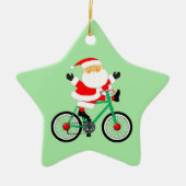 Fietser Christmas Biking Keramisch Ornament (Voorkant)