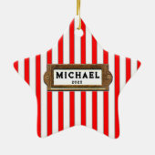 Fietser Christmas Biking Keramisch Ornament (Achterkant)