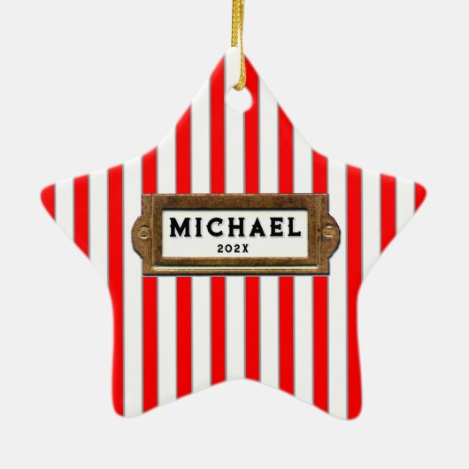 Fietser Christmas Biking Keramisch Ornament (Achterkant)