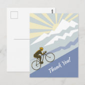 Fietser die bergop fietst Bedankt Briefkaart (Voorkant / Achterkant)