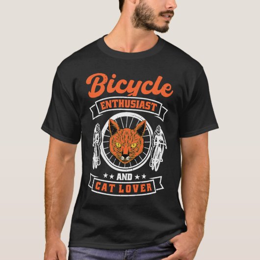 Fietser en kat t-shirt (Voorkant)