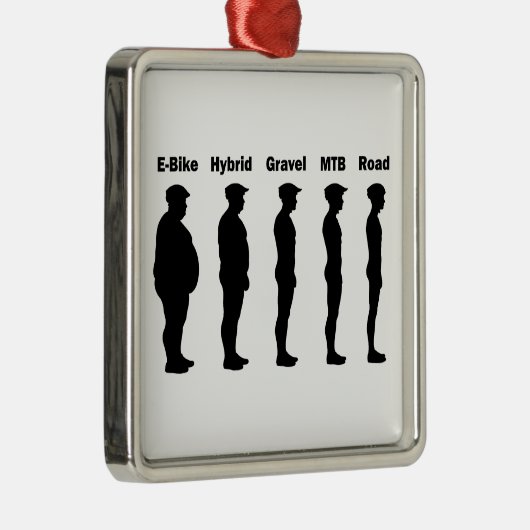 Fietser Evolution Roadie Metalen Ornament (Rechts)