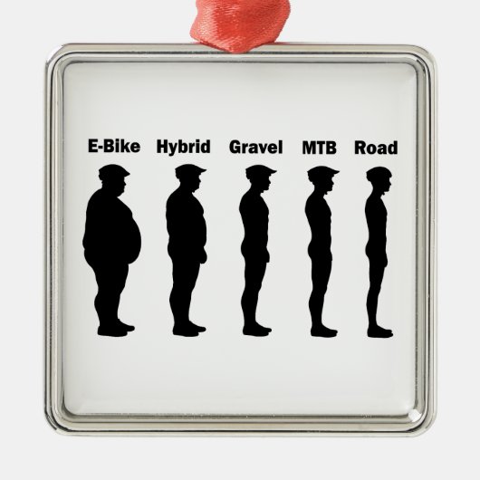 Fietser Evolution Roadie Metalen Ornament (Voorkant)