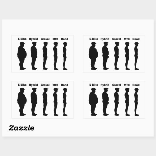 Fietser Evolution Roadie Rechthoekige Sticker (Vel)