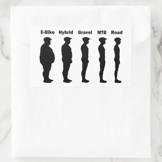 Fietser Evolution Roadie Rechthoekige Sticker (Tas)