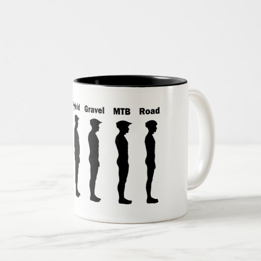 Fietser Evolution Roadie Tweekleurige Koffiemok (Voorkant rechts)