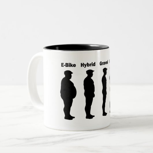 Fietser Evolution Roadie Tweekleurige Koffiemok (Voorkant links)