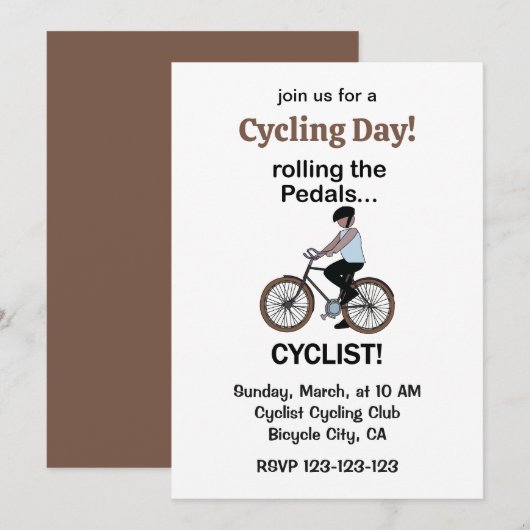 Fietser Fiets Fietsen Dag Kaart (Voorkant / Achterkant)