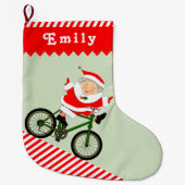 Fietser Fietsen grote kerstkous Grote Kerstsok (Voorkant)